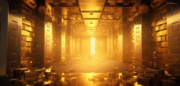 Futuristische Licht Abstract Corridor Een MindBending TechnoSpace Odyssey