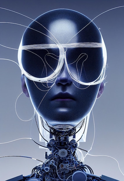 Futuristische menselijke cyborg-robots