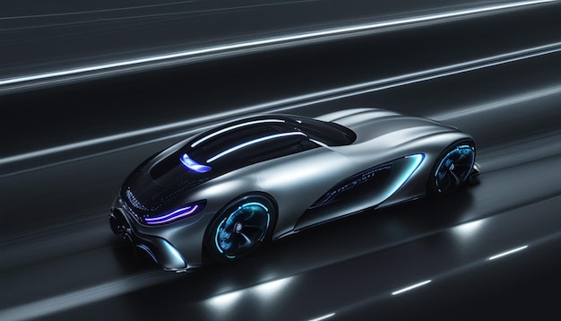 Futuristische Mercedes Benz AVTR Concept Car Racing op 200 mph Een Cinematic Aerial Spectacle