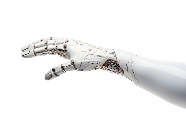 Futuristische metalen arm en robothand