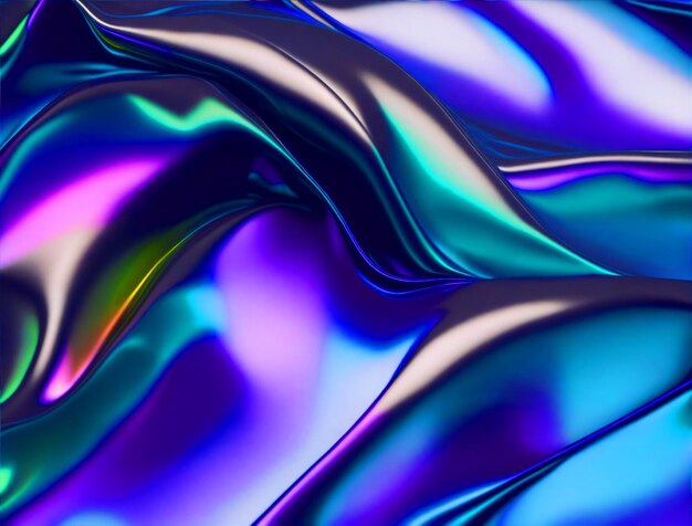 Futuristische Metallic Waves Abstracte Achtergrond voor Modern Design AI