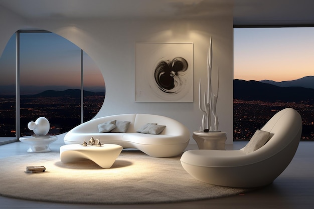futuristische minimalistische saga kamer landschappen
