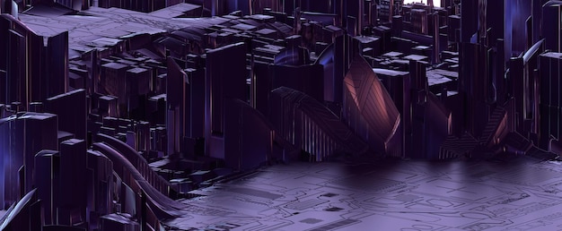 Futuristische neon cyber metropool achtergrond