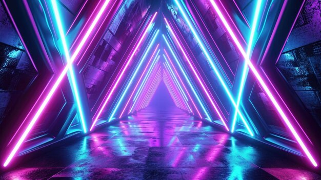 Futuristische Neon Driehoek Corridor