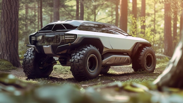 Futuristische offroad elektrische auto AI generatieve