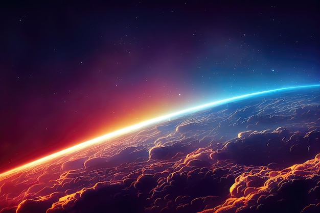 Futuristische planeten in de ruimte Prachtige Galaxy View-illustratie