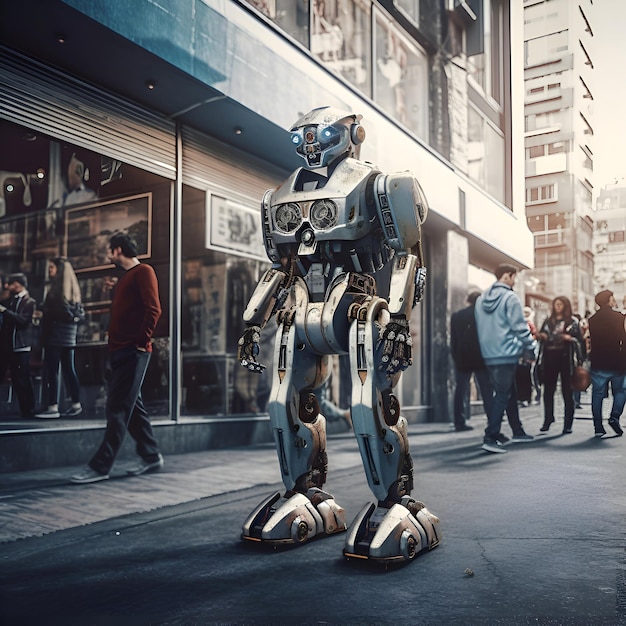 Futuristische robot op Expo