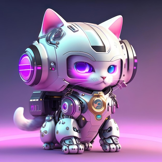 Futuristische robotkat Generatieve AI