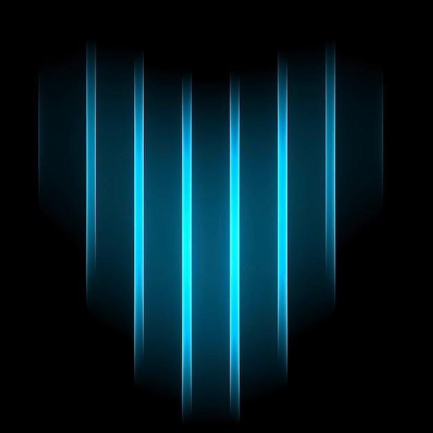 Futuristische rook Neon blauwe kleur lichte geometrische lijnen op een zwarte achtergrond
