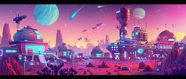 Futuristische ruimtekolonie met geavanceerde technologie