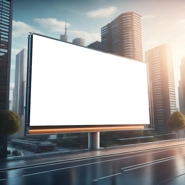 Futuristische stad billboard mockup