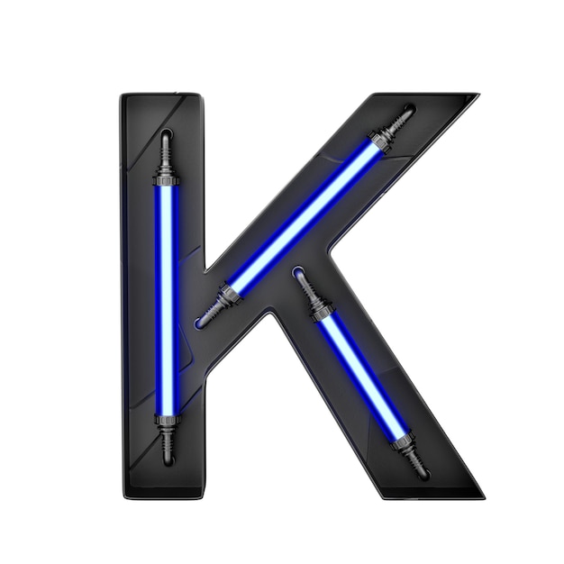 Futuristische technologie lettertype letter kd render