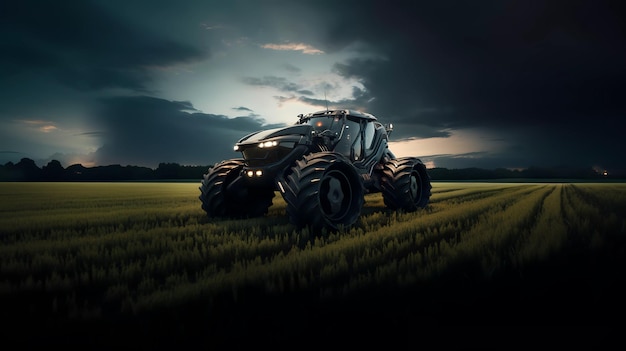 Futuristische tractor hyperrealistisch dstyle concept