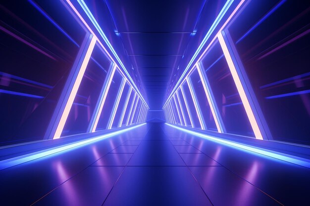 Futuristische tunnel met verlichting