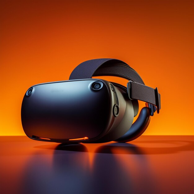 Foto futuristische virtual reality-headset verbetert het gezichtsvermogen met innovatief optisch instrument