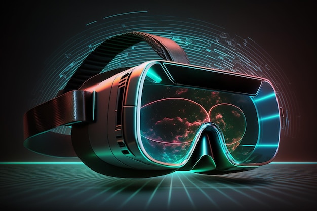 Futuristische virtual reality vr-bril illustratie Generatieve AI