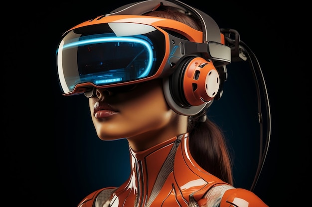 Futuristische virtuele bril VR-headsets Technologie digitaal Futuristisch innovatieapparaatconcept