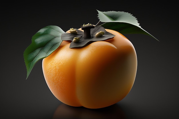 Fuyu persimmon fruit orange seed glowing ai generated art