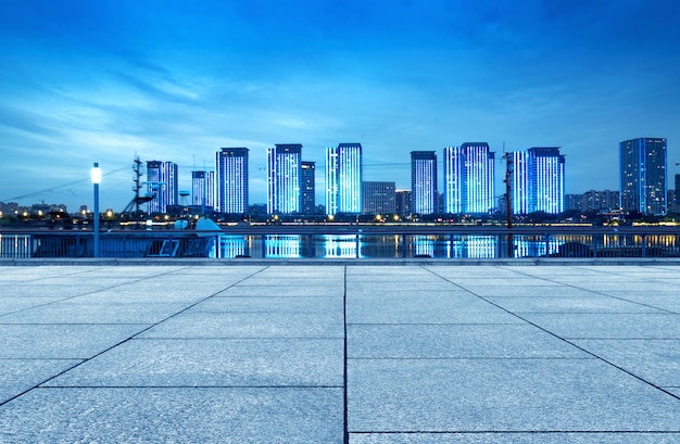 Città di fuzhou, cina, vista notturna