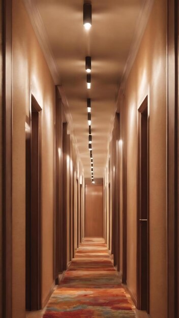 Fuzzy corridor with lamps