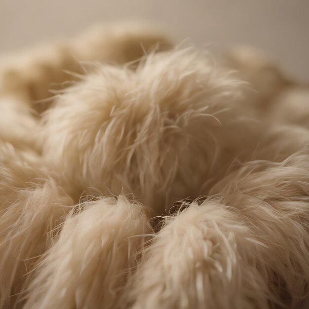 a fuzzy fur animal is laying on a table