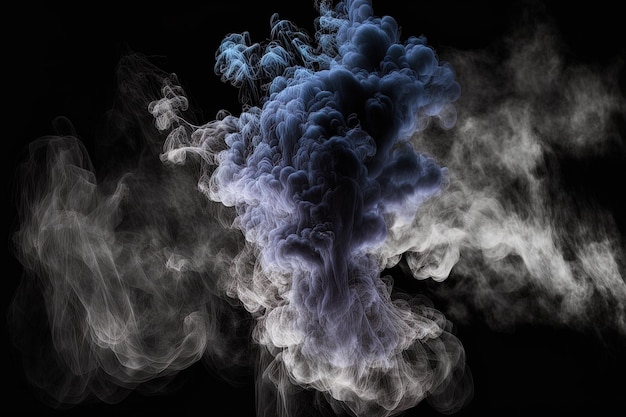 Fuzzy Smoke and Fog Puffs on a Black Background