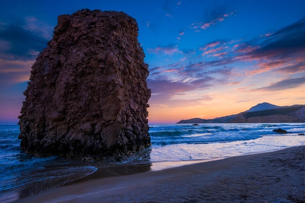 Fyriplaka beach on sunset milos island cyclades greece