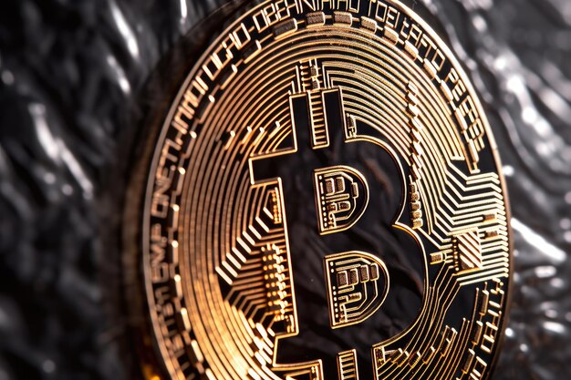 Fysieke Bitcoin met Bitcoin-symbool Generatieve Ai