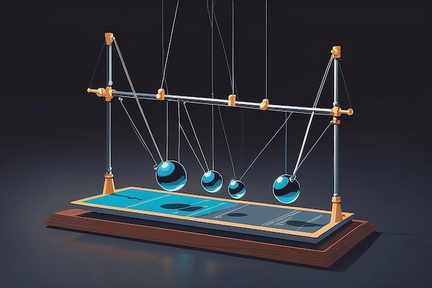 Fysieklab met schuine vlakken Vector Newton's wieg