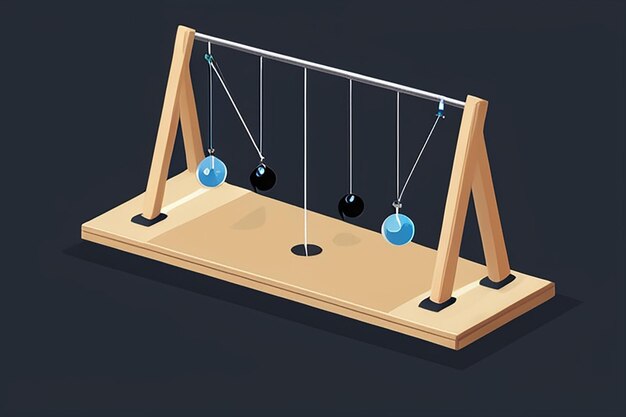 Fysieklab met schuine vlakken Vector Newton's wieg