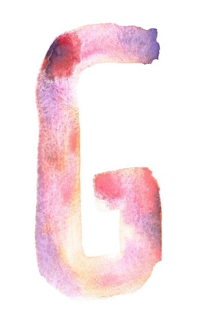 G - handmade watercolor alphabet