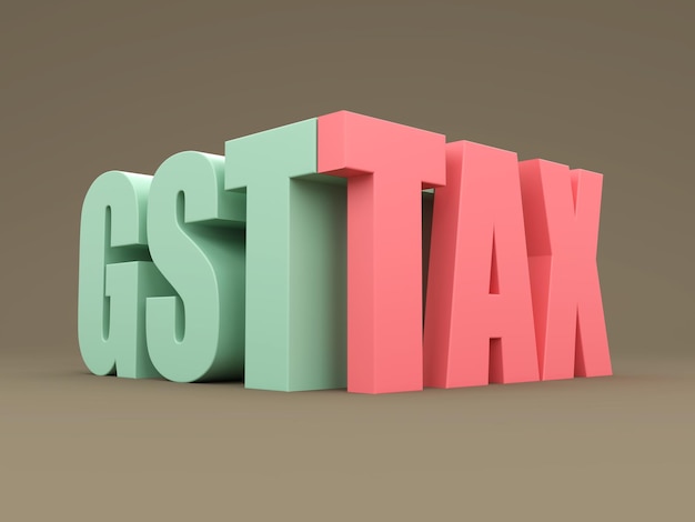 Концепция GST и TAX - 3D-рендеринг изображения