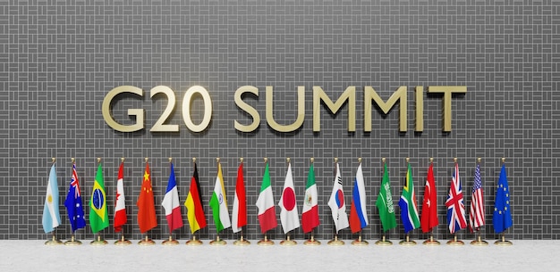 Photo g20 summit concept of the g20 summit or meeting list of countries g20 membership group of twenty