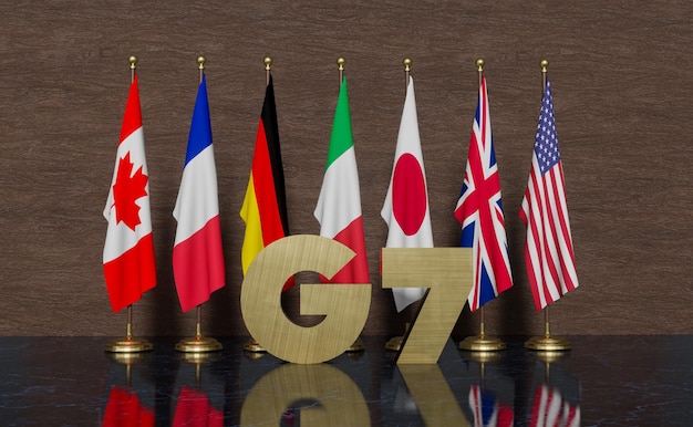 写真 g7 g7 グループ 7 のメンバーの g7 サミット フラグと国グループ 7 のリスト