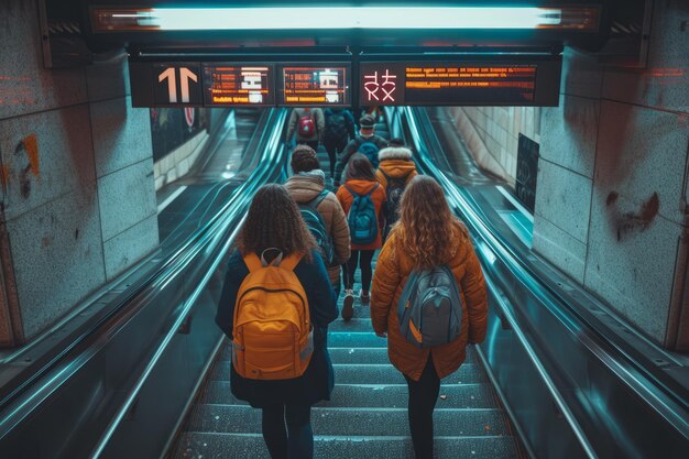 Ga naar beneden naar de metro Stedelijk vervoersconcept