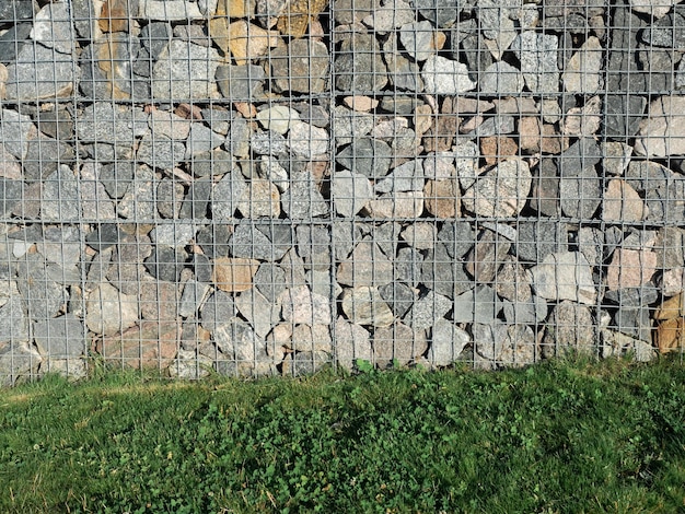Gabion a modular containment system made from wire mesh and filled with stones