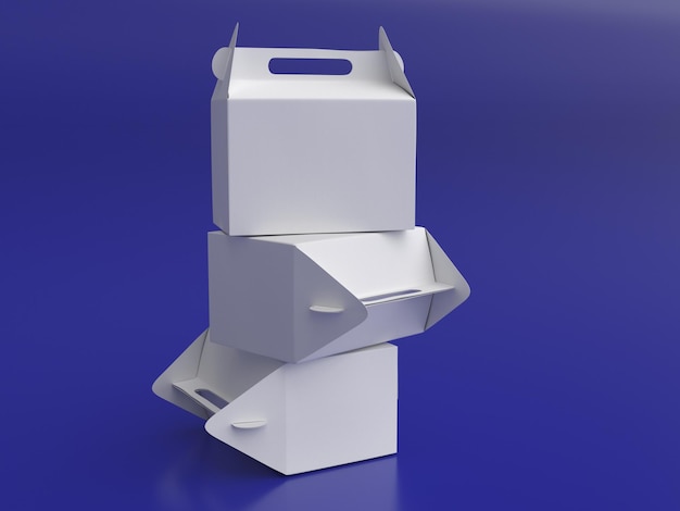 Gable mockup , white container ,empty package,3d illustration