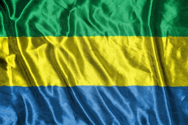 Gabon cloth flag Satin Flag Waving Fabric Texture of the Flag