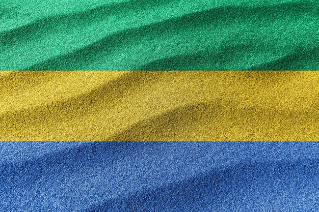 Gabon sand flag national flag