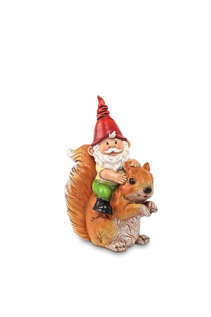 Gadget Colorful ceramic christmas gnomes on a white background