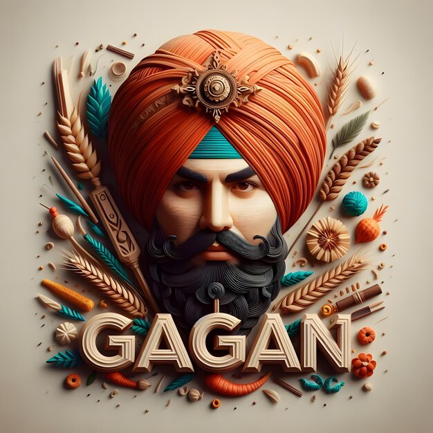 Foto gagan turban rendering 3d