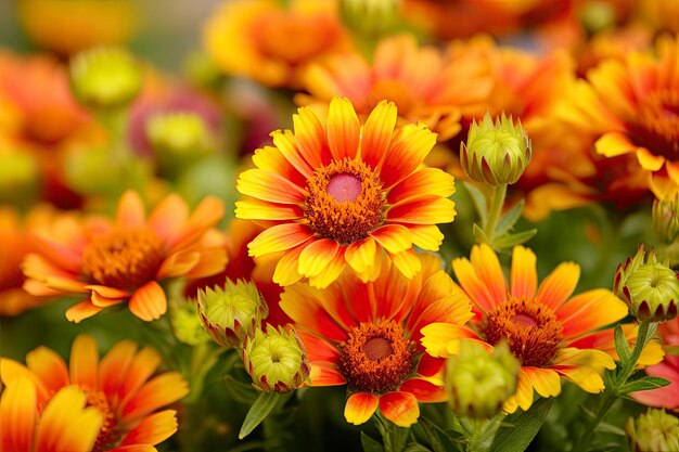 Gaillardia or blanket flower bright and colorful shades of warm tones