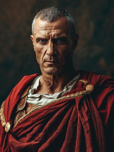 Photo gaius julius caesar roman general statesman and iconic historical figure ancient history military prowess political acumen and a complex rise to power