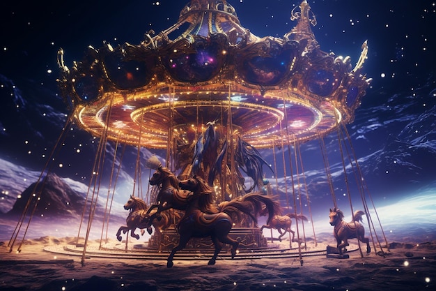 Galactic carnival with planets as carousel horses 00121 03