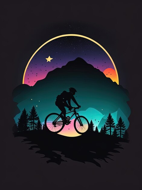 Photo galactic downhill silhouette mountain bike logo