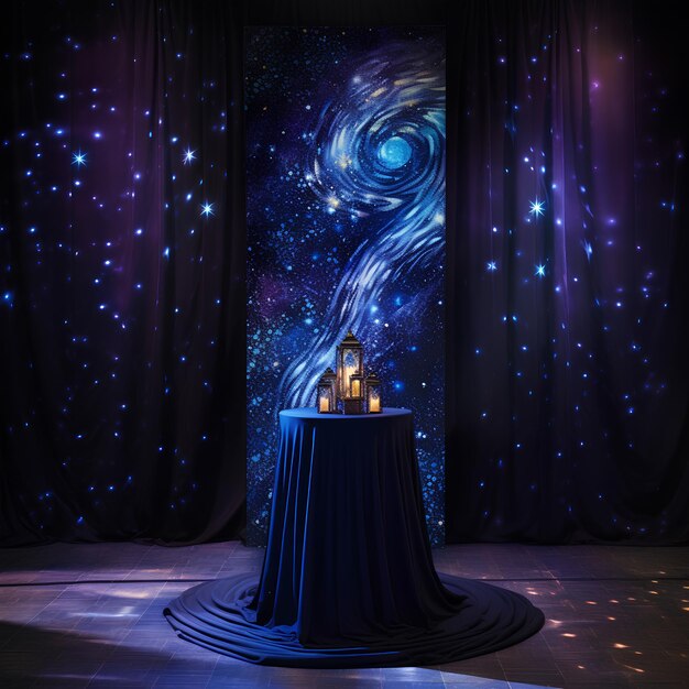 Photo galactic elegance depict a stunning galaxy or space theme with swirling stars