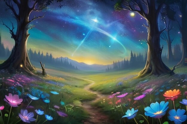 galactic meadow art print