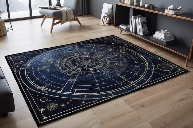 Photo galactic star map floor rug
