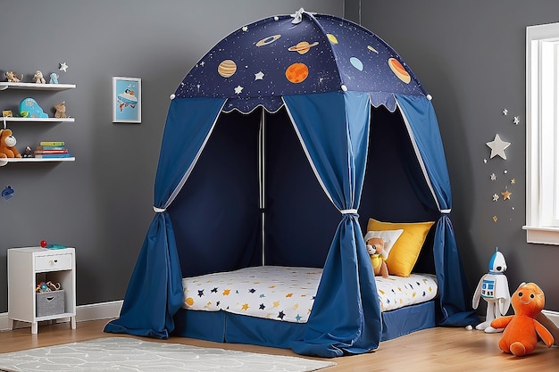 Galactic Starship Kids Bed Canopy