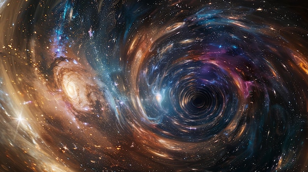 Foto galactische wervel met levendige kleuren abstract kosmisch fenomeen
